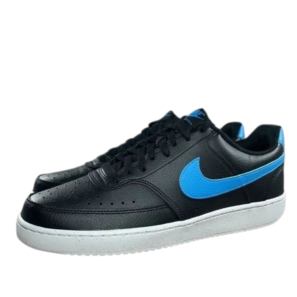 Nike Black and Blue Sneakers Classic Low-Top Design